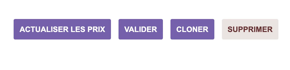 Le bouton s'ajoute à la barre d'actions du devis, à côté des boutons de Dolibarr. Il n'apparaît que sur un devis en brouillon.