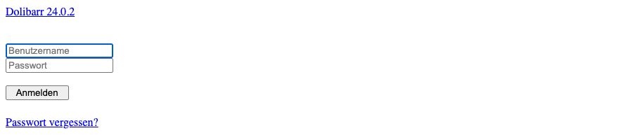 Anmeldeseite mit einer alten Stamm-URL