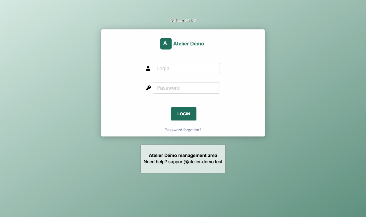 Login page with logo, message and background image
