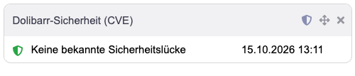 Das DoliSecure-Widget auf der Startseite