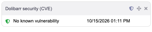 The DoliSecure widget on the home page