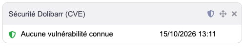 Le widget DoliSecure sur la page d’accueil